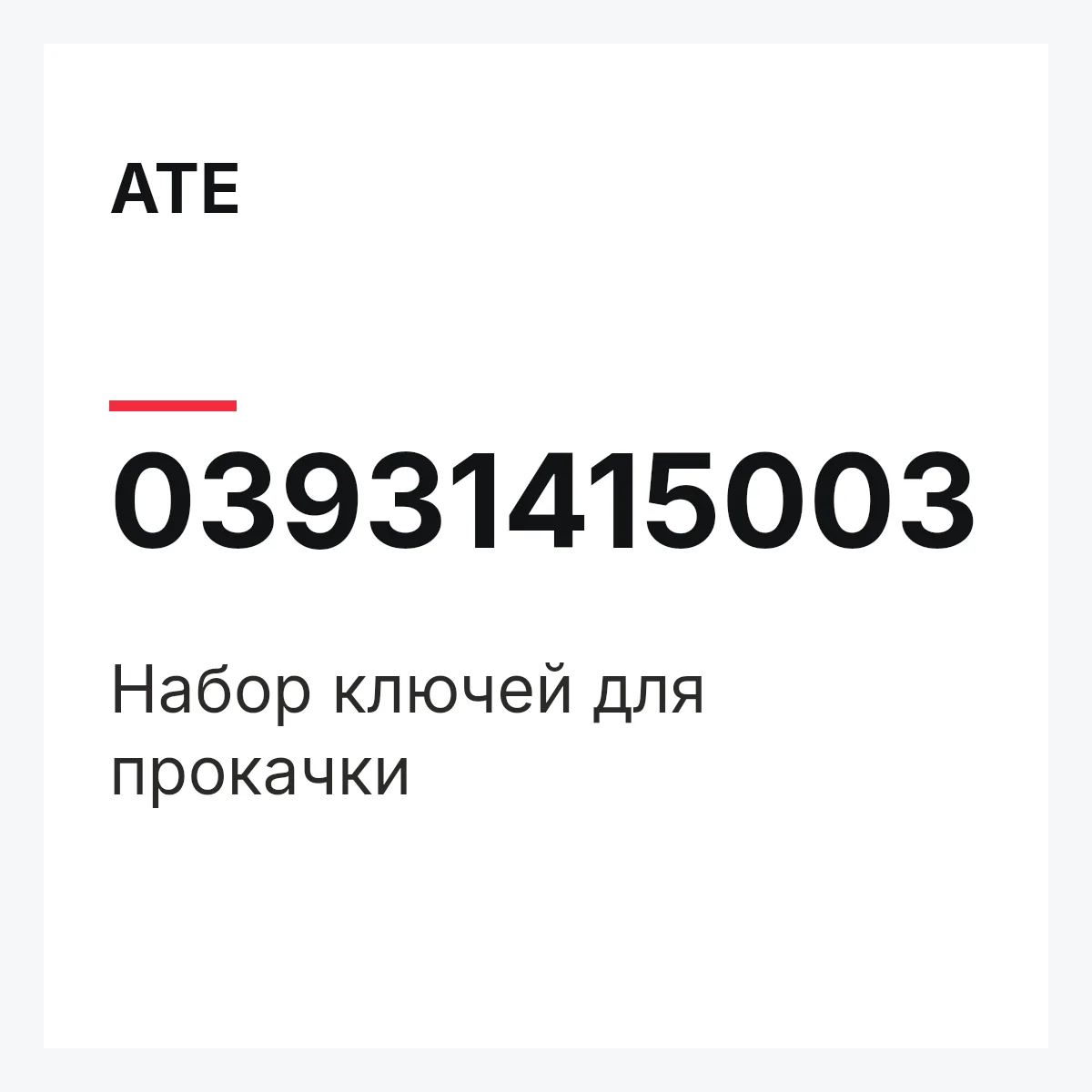 ATE 03931415003 — Набор ключей для прокачки