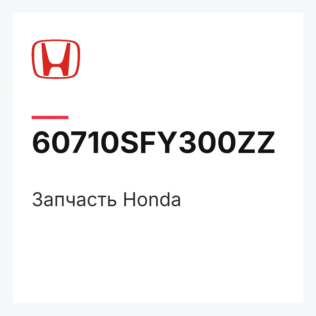 Honda 60710SFY300ZZ — Запчасть