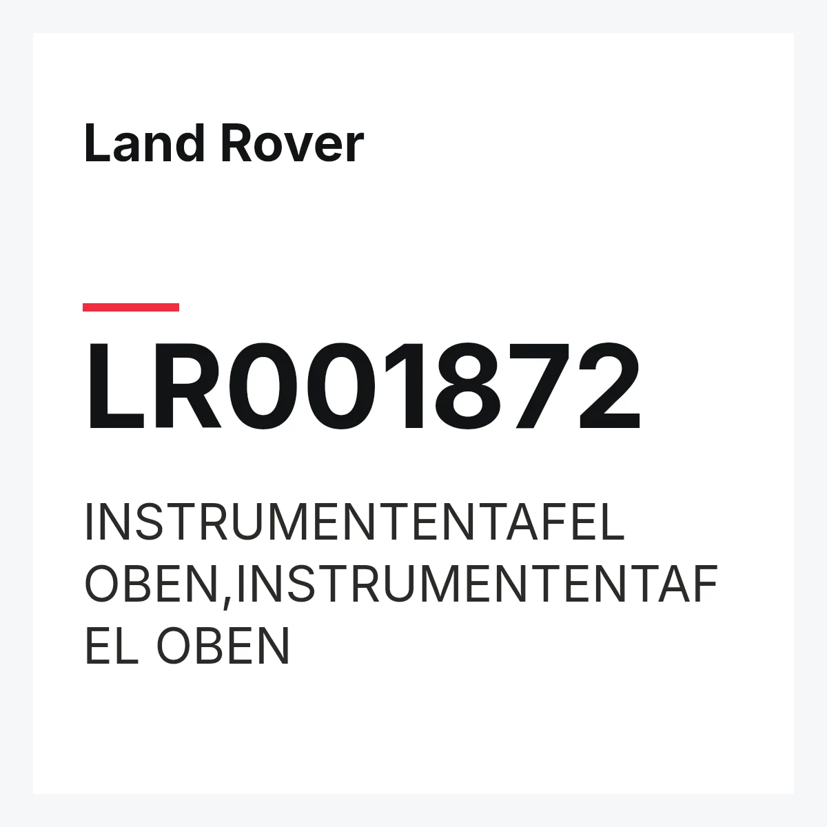 Land Rover LR001872 — INSTRUMENTENTAFEL OBEN,INSTRUMENTENTAFEL OBEN
