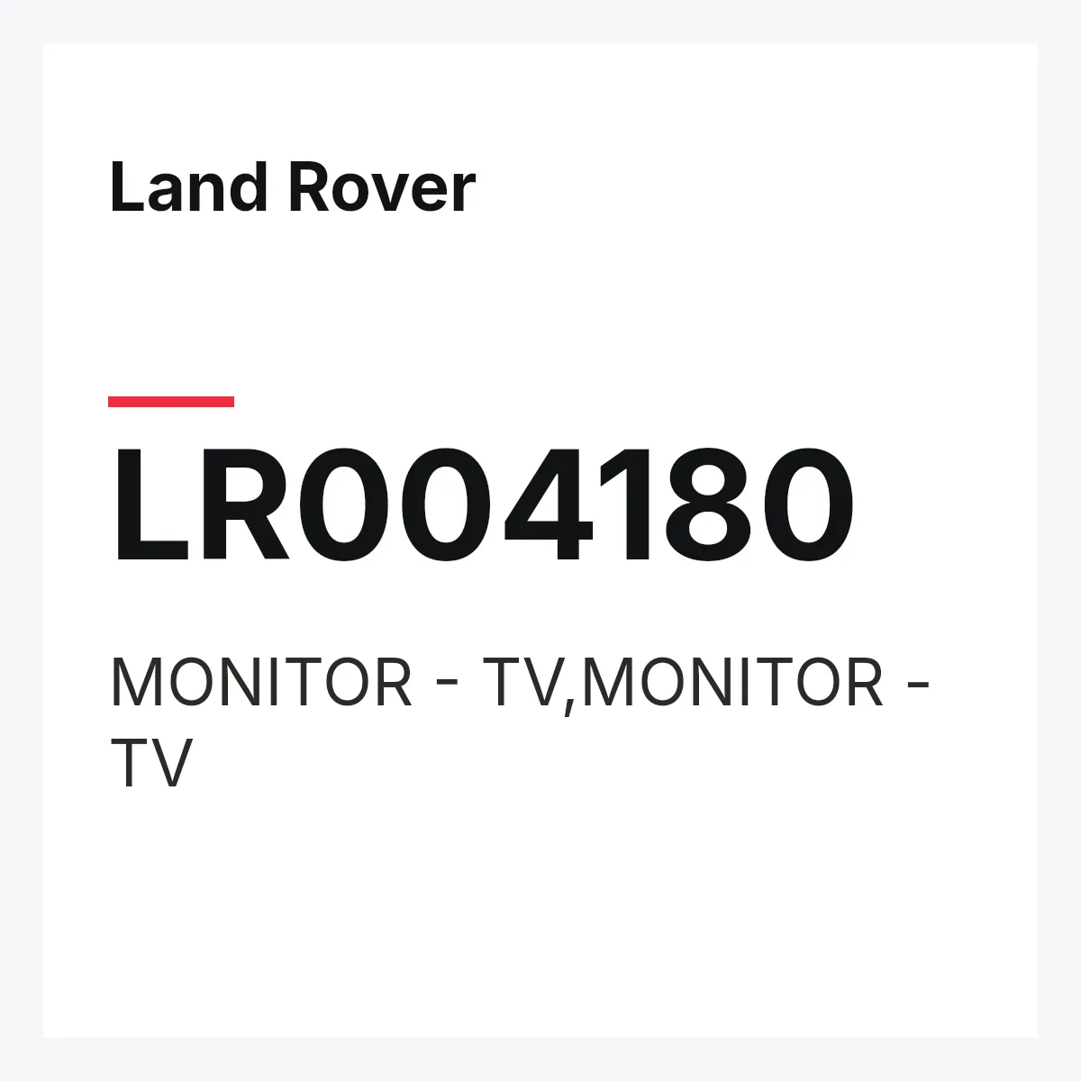 Land Rover LR004180 — MONITOR - TV,MONITOR - TV
