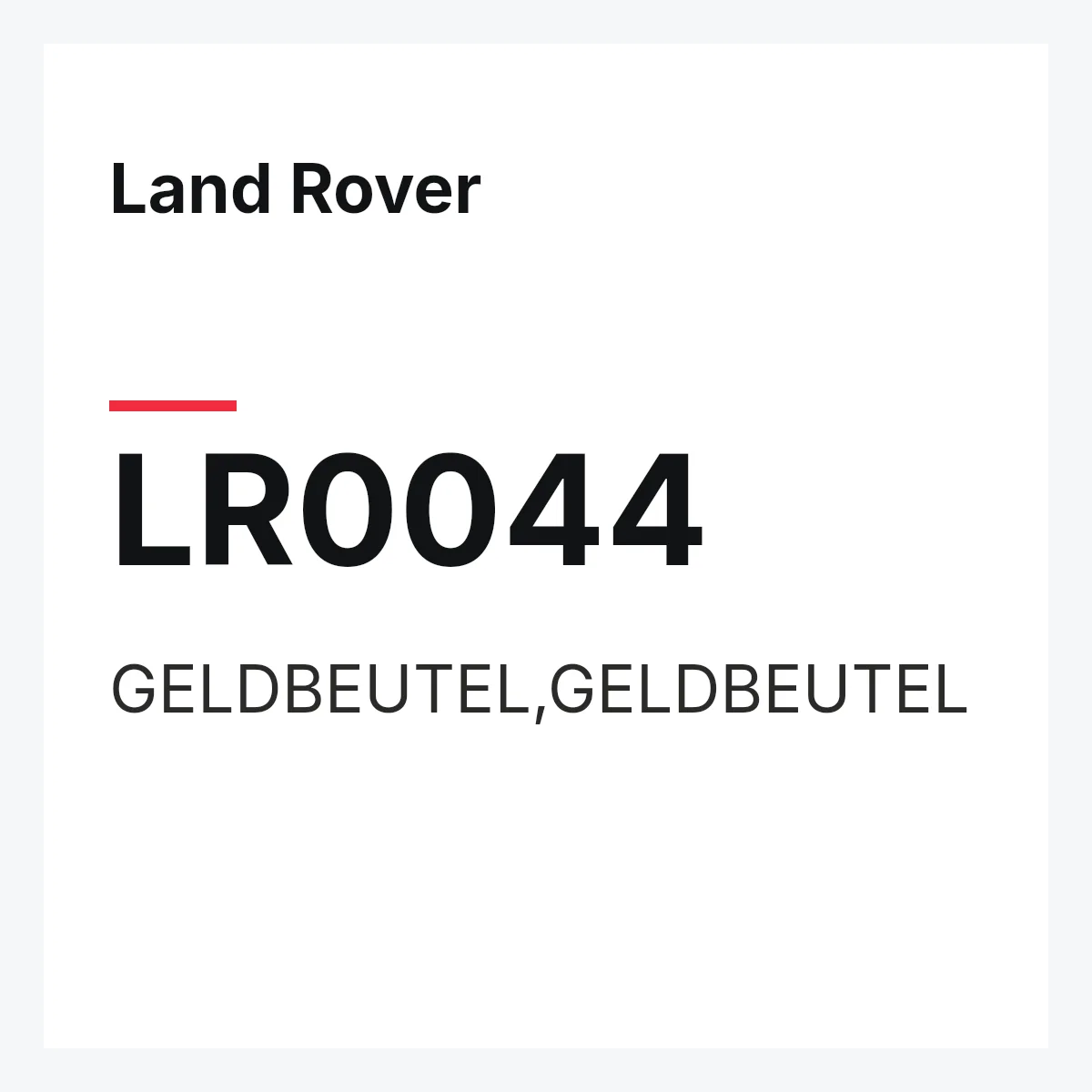 Land Rover LR0044 — GELDBEUTEL,GELDBEUTEL