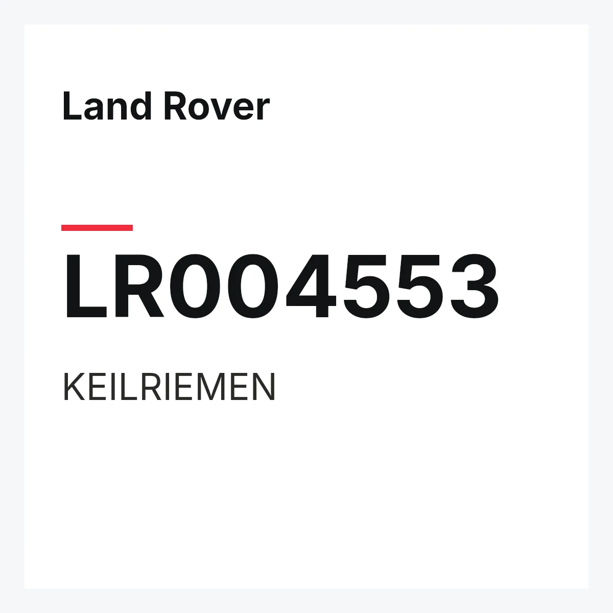 Land Rover LR004553 — KEILRIEMEN