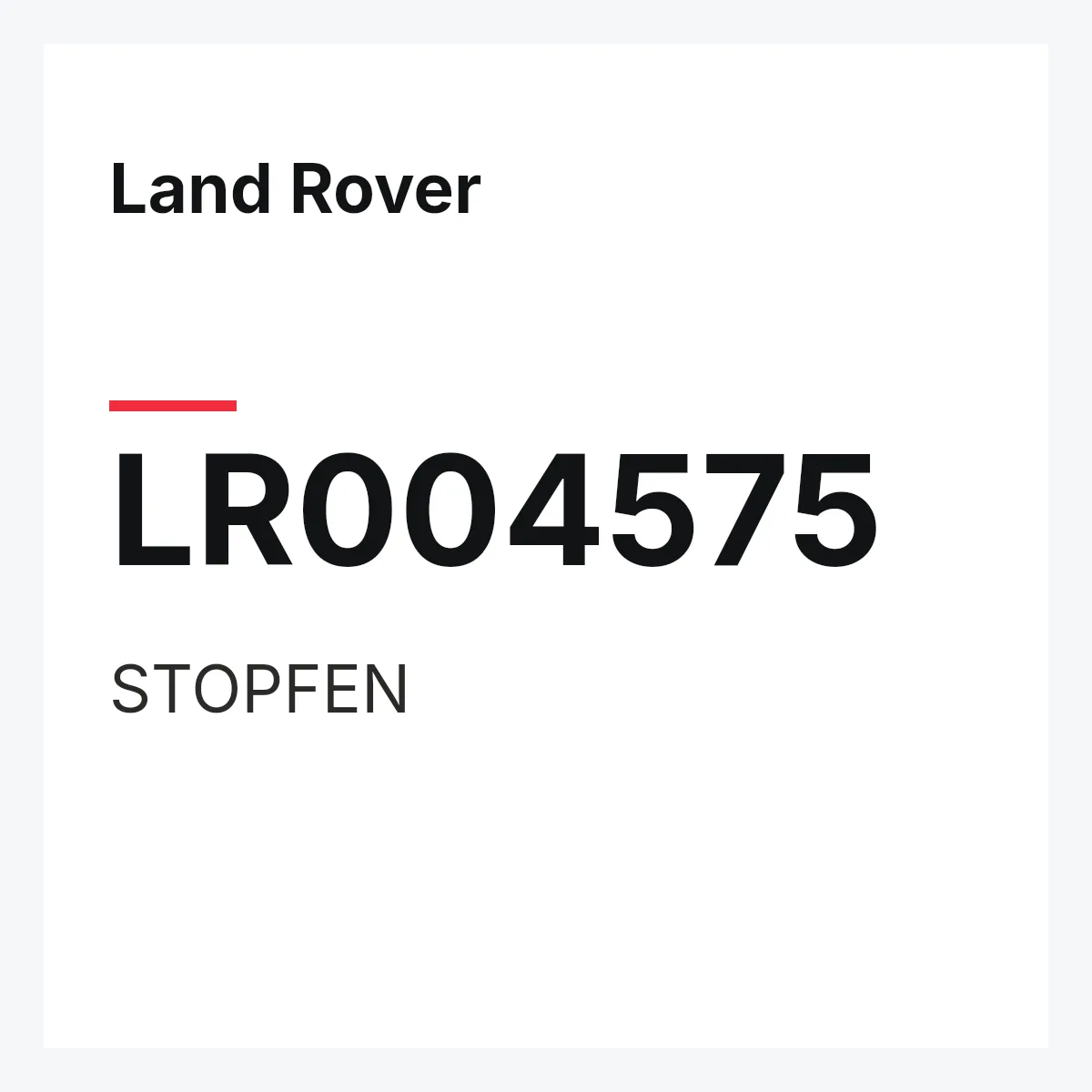 Land Rover LR004575 — STOPFEN