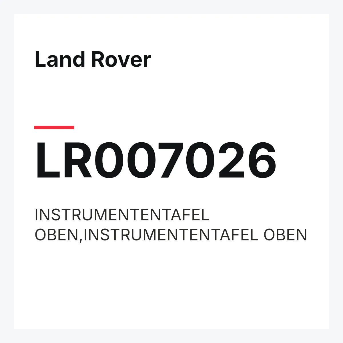 Land Rover LR007026 — INSTRUMENTENTAFEL OBEN,INSTRUMENTENTAFEL OBEN