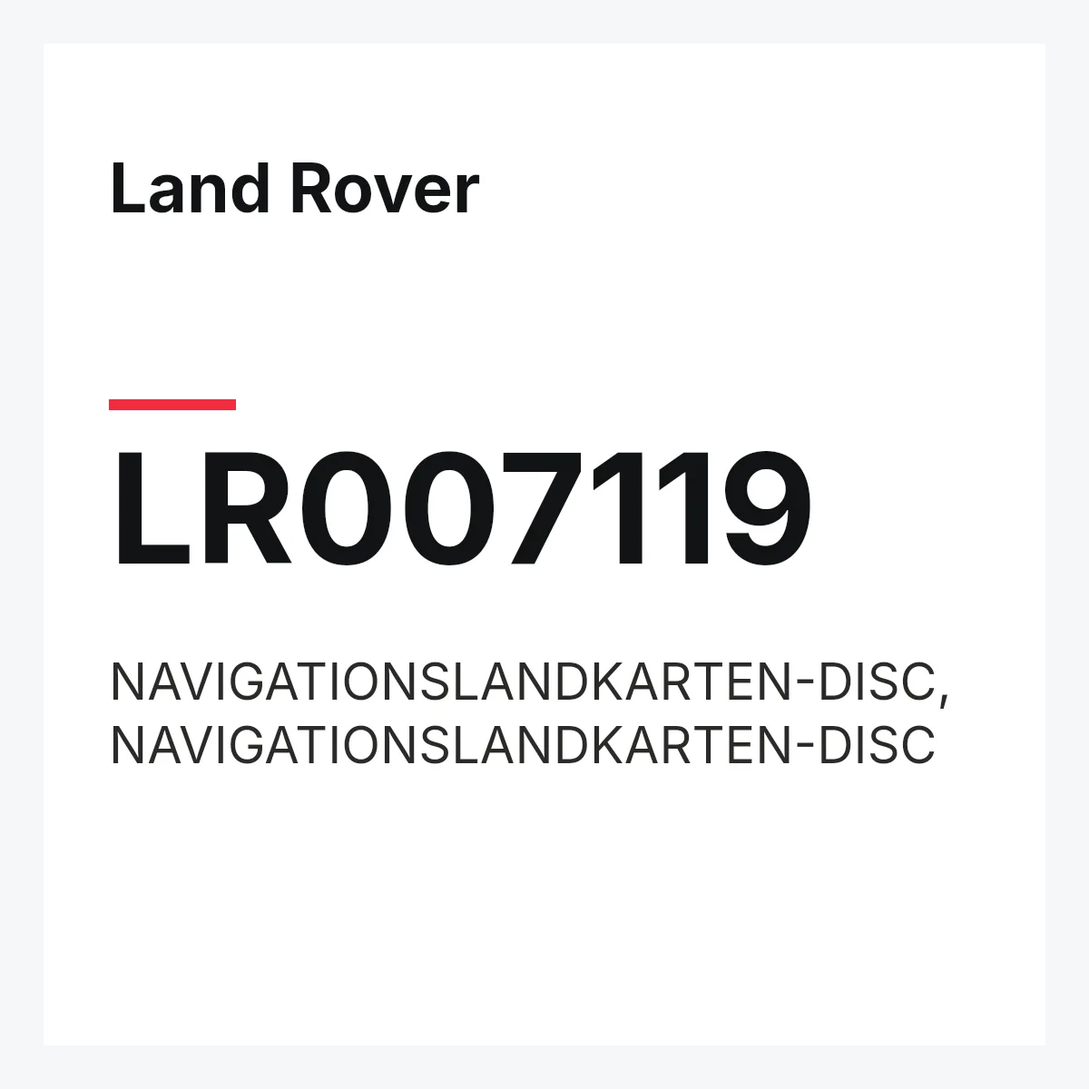 Land Rover LR007119 — NAVIGATIONSLANDKARTEN-DISC,NAVIGATIONSLANDKARTEN-DISC