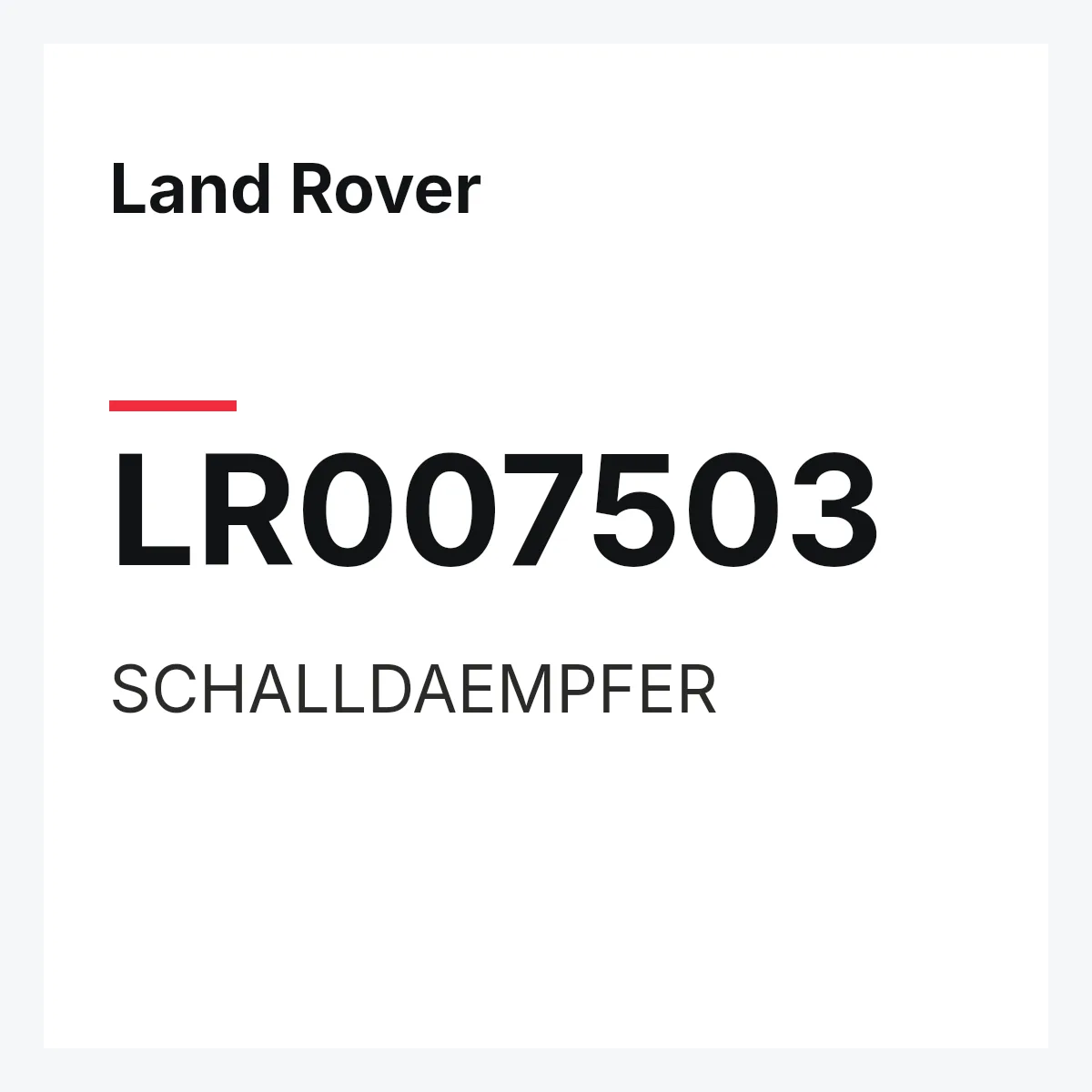 Land Rover LR007503 — SCHALLDAEMPFER