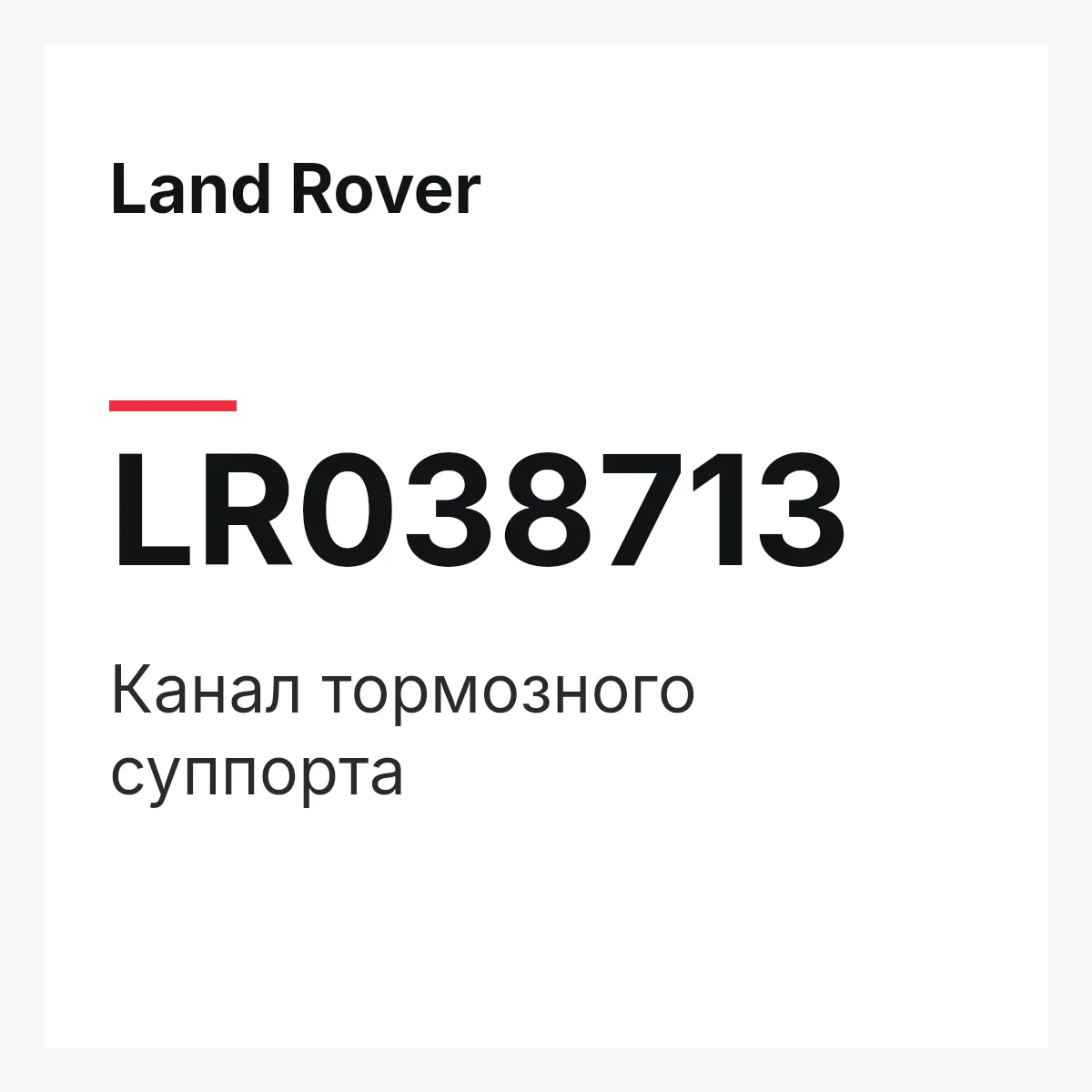 Land Rover LR038713 — Канал тормозного суппорта