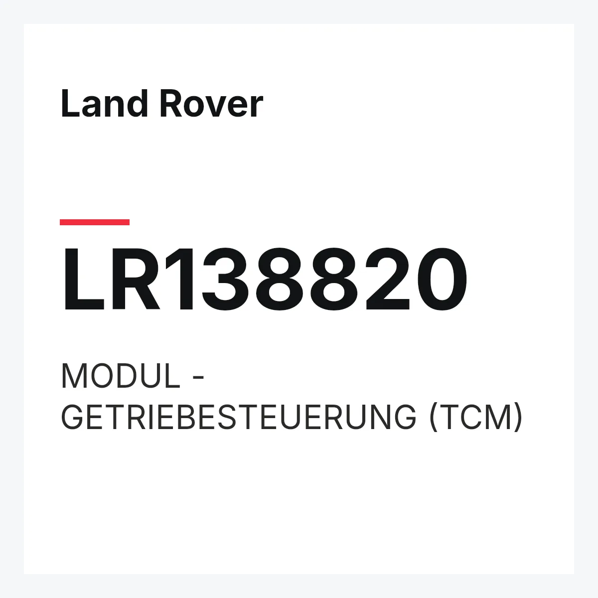 Land Rover LR138820 — MODUL - GETRIEBESTEUERUNG (TCM)