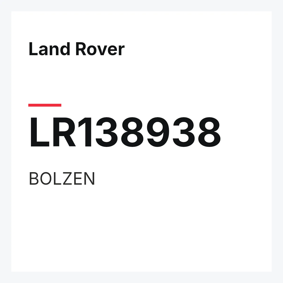 Land Rover LR138938 — BOLZEN