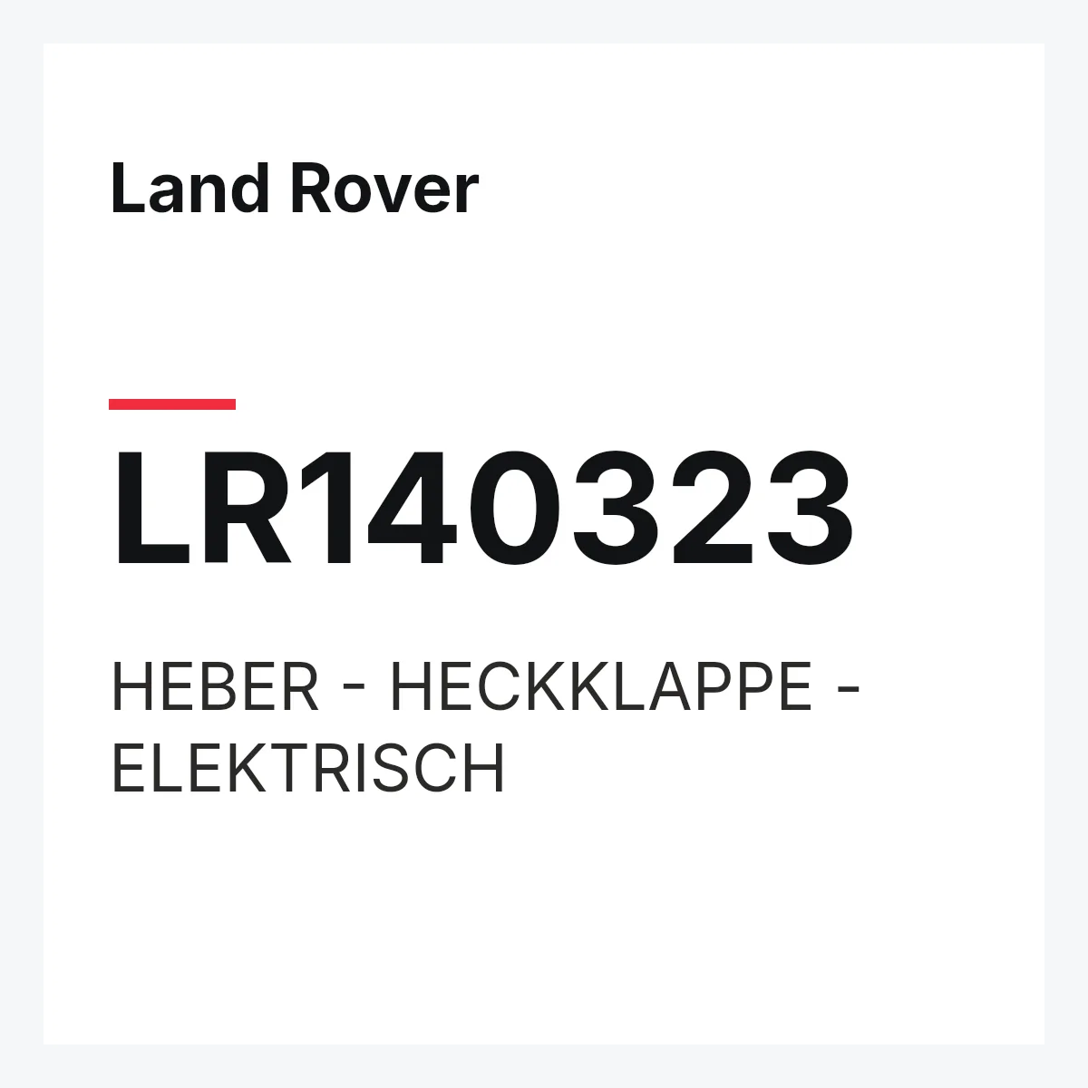 Land Rover LR140323 — HEBER - HECKKLAPPE - ELEKTRISCH