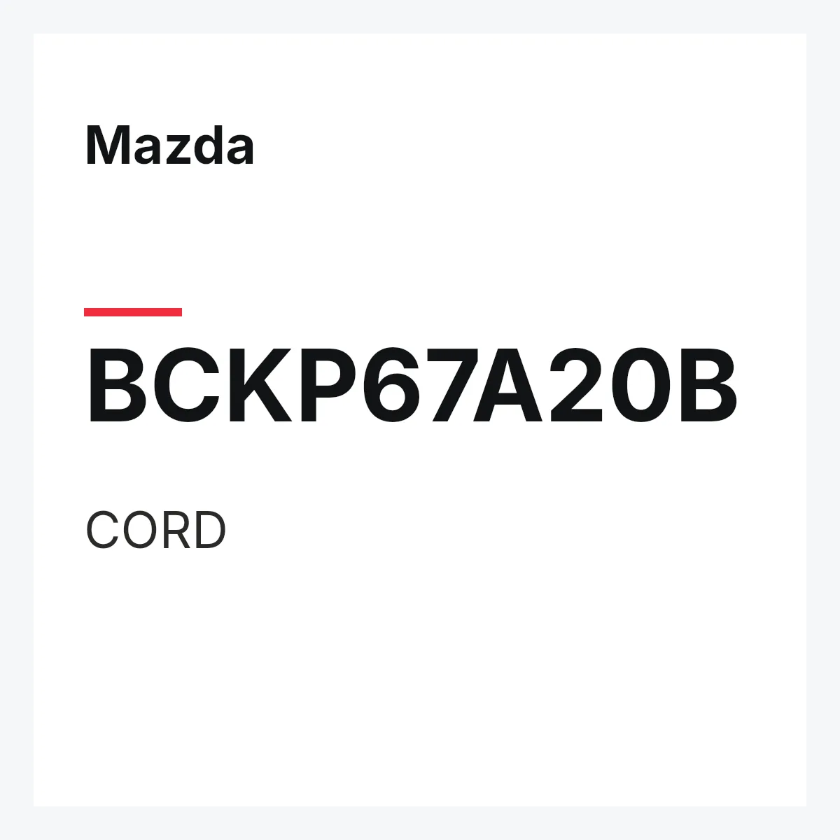 Mazda BCKP67A20B — CORD