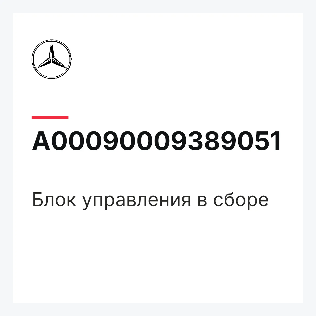 MERCEDES-BENZ A00090009389051 — Блок управления в сборе