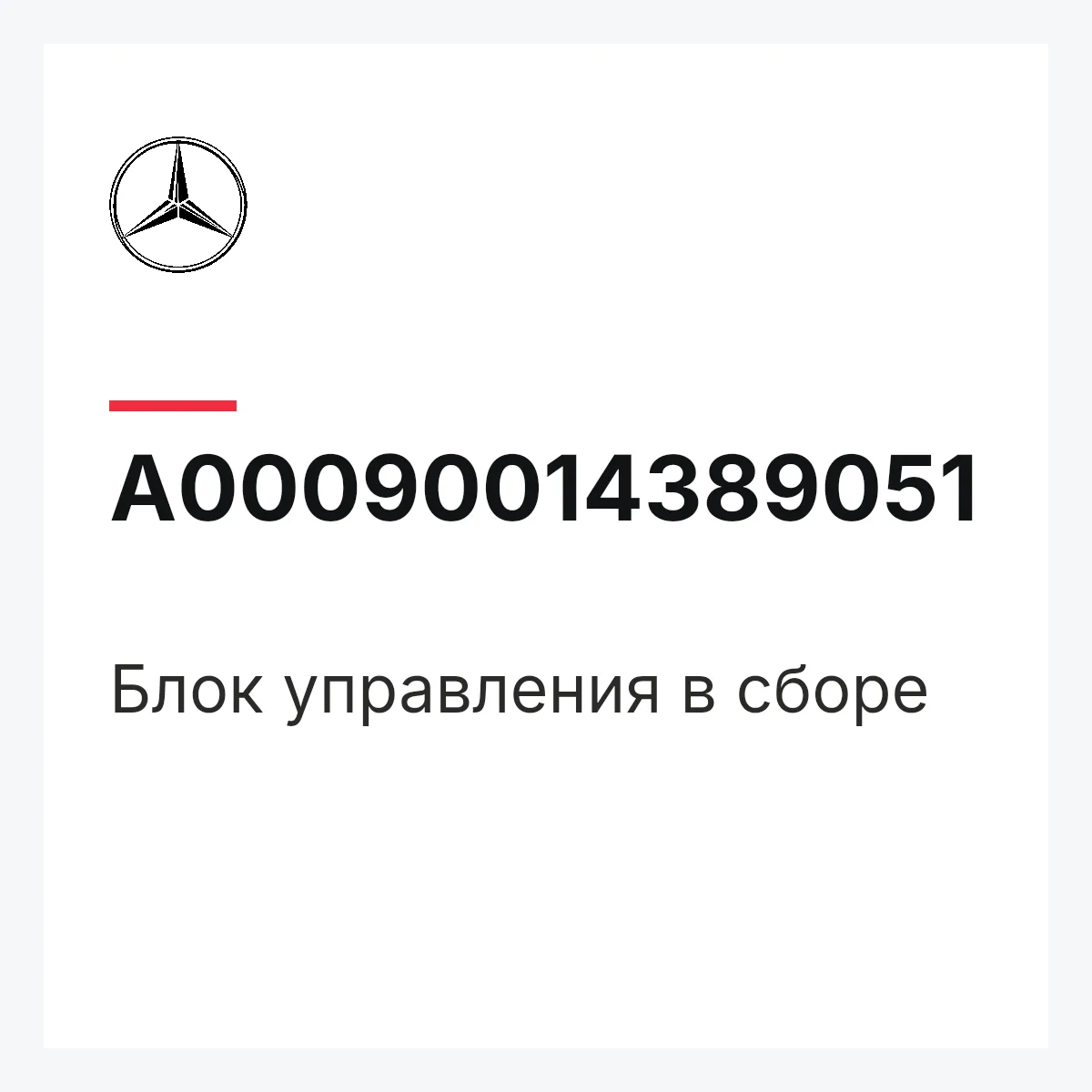 MERCEDES-BENZ A00090014389051 — Блок управления в сборе