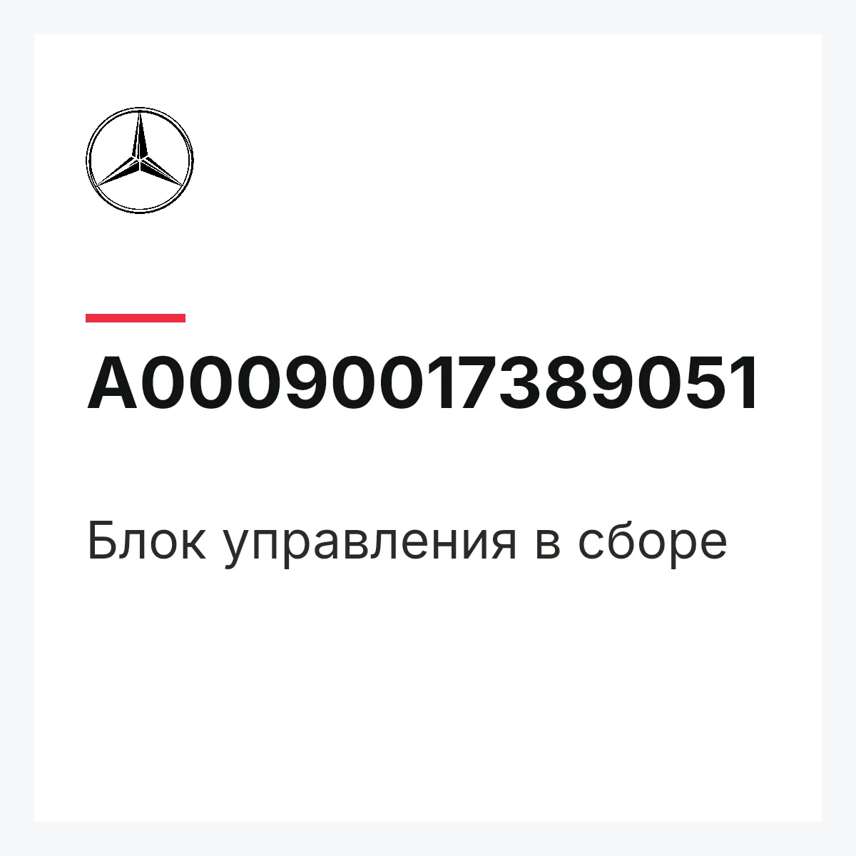 MERCEDES-BENZ A00090017389051 — Блок управления в сборе