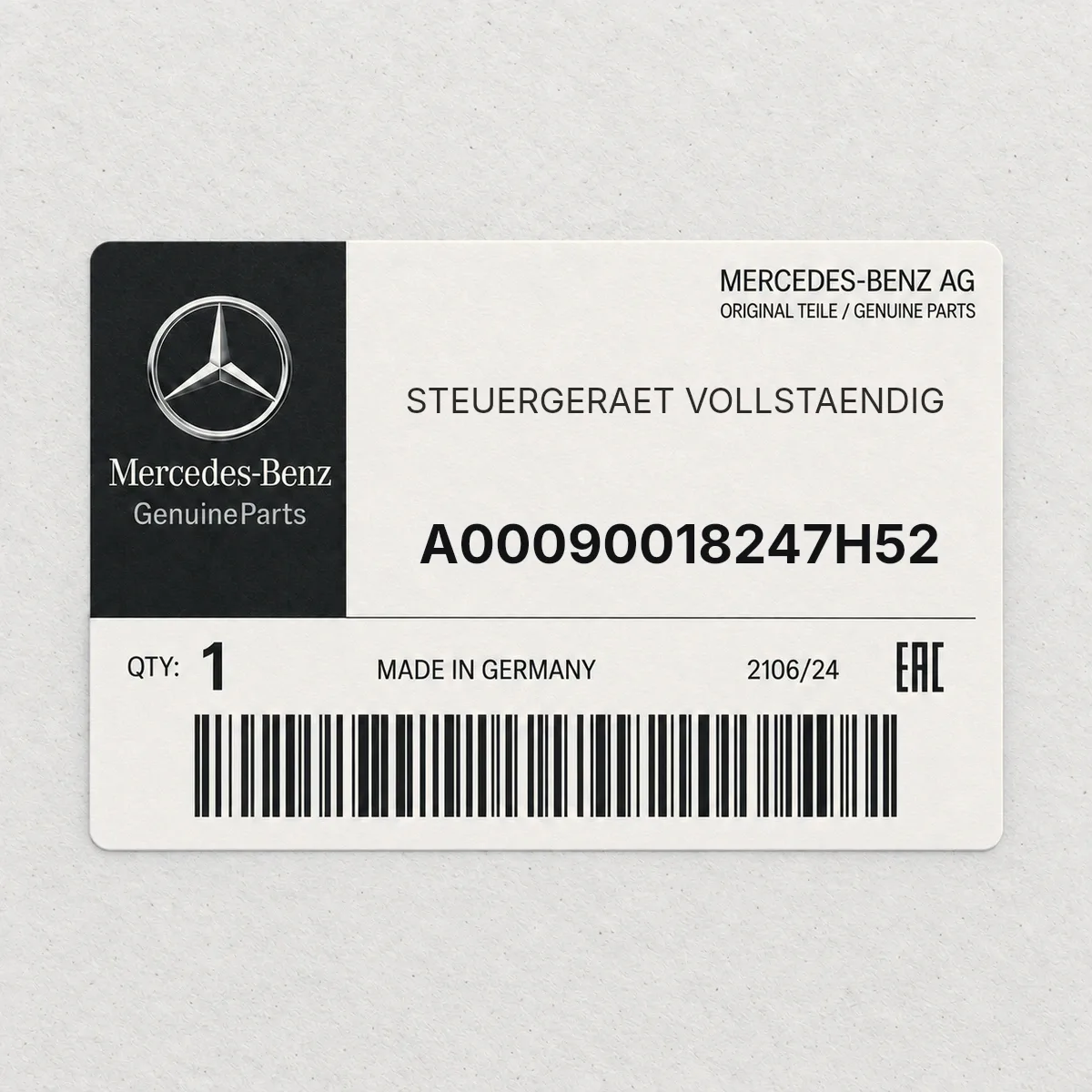 MERCEDES-BENZ A00090018247H52 — STEUERGERAET VOLLSTAENDIG