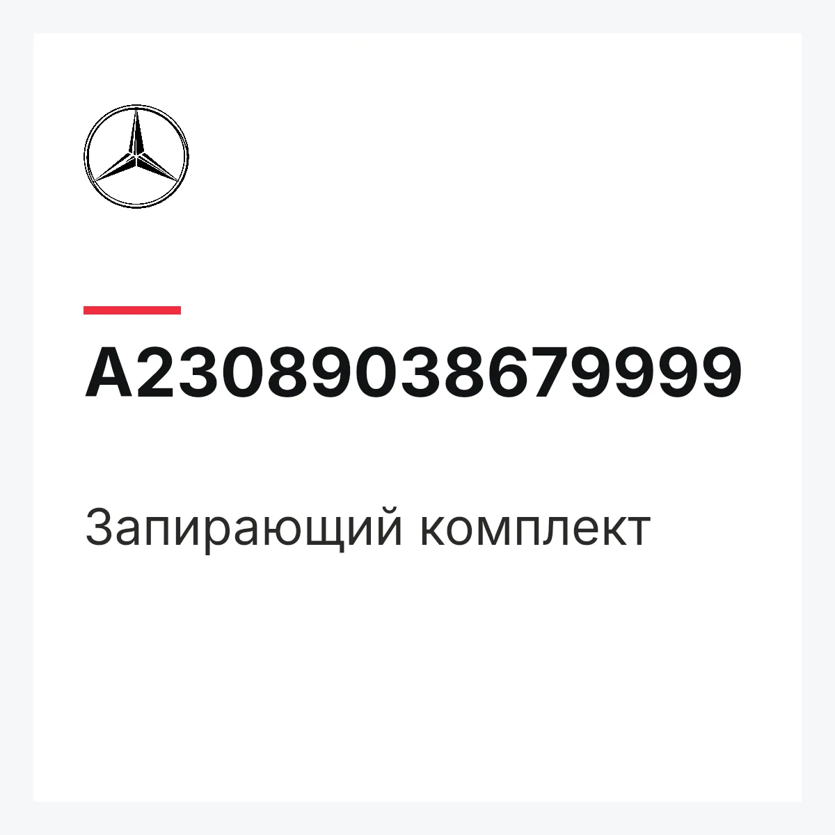 MERCEDES-BENZ A23089038679999 — Запирающий комплект