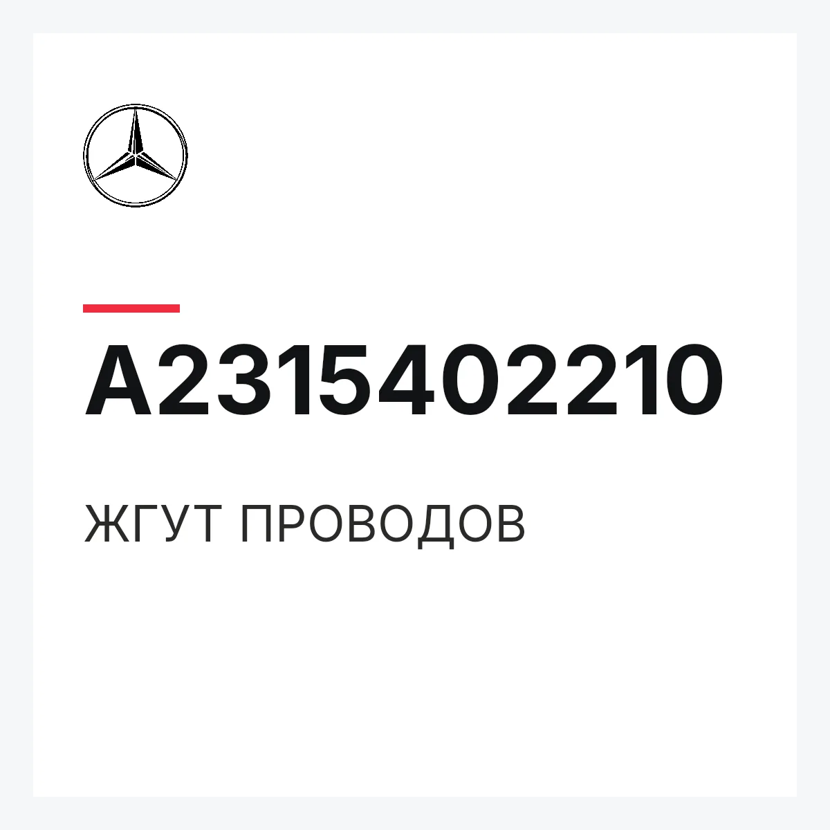 MERCEDES-BENZ A2315402210 — ЖГУТ ПРОВОДОВ