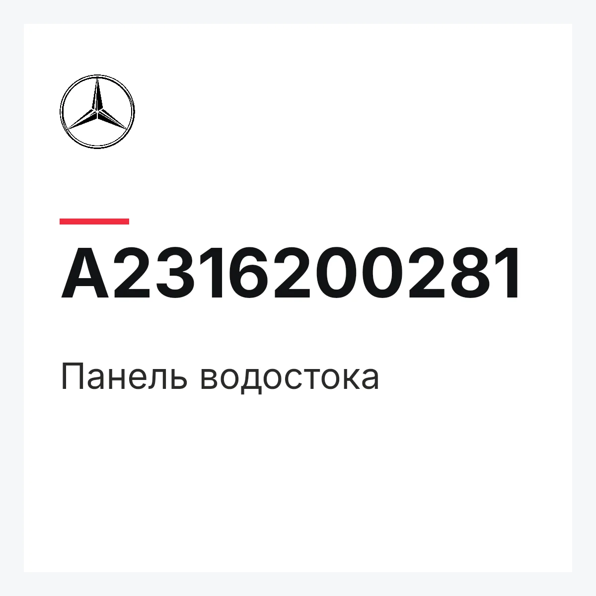 MERCEDES-BENZ A2316200281 — Панель водостока