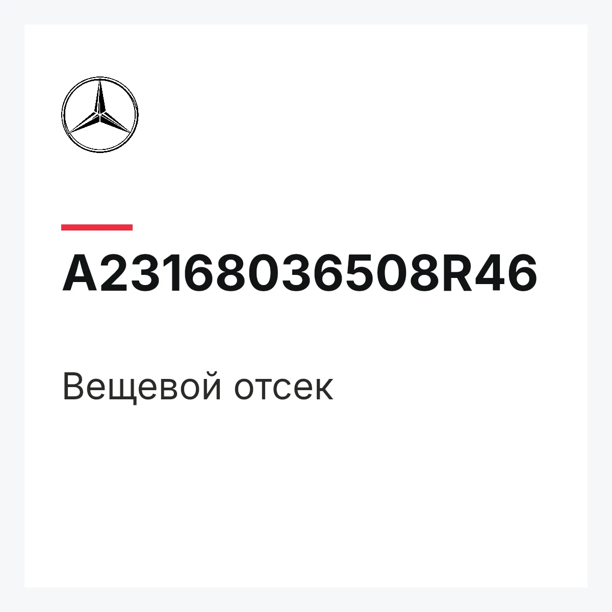 MERCEDES-BENZ A23168036508R46 — Вещевой отсек