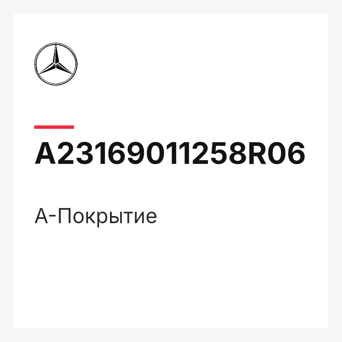 MERCEDES-BENZ A23169011258R06 — A-Покрытие