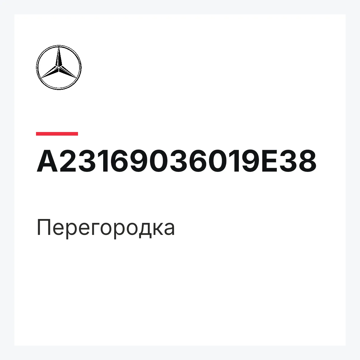 MERCEDES-BENZ A23169036019E38 — Перегородка
