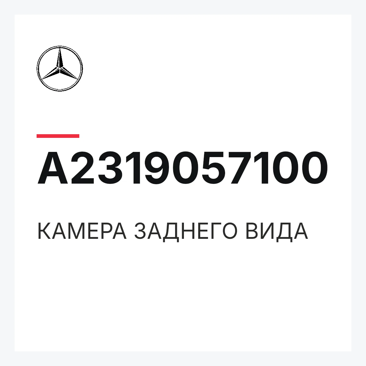 MERCEDES-BENZ A2319057100 — КАМЕРА ЗАДНЕГО ВИДА
