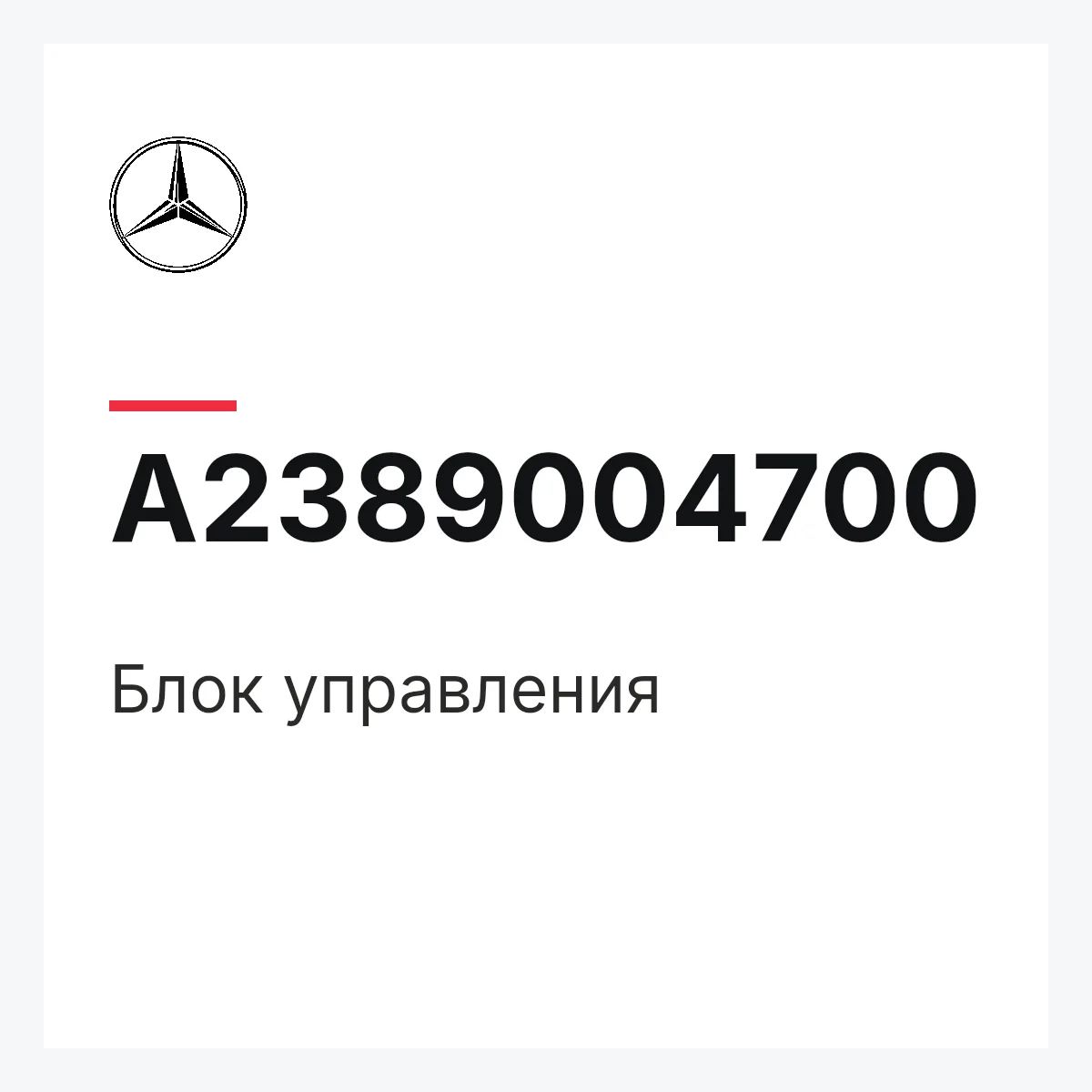 MERCEDES-BENZ A2389004700 — Блок управления