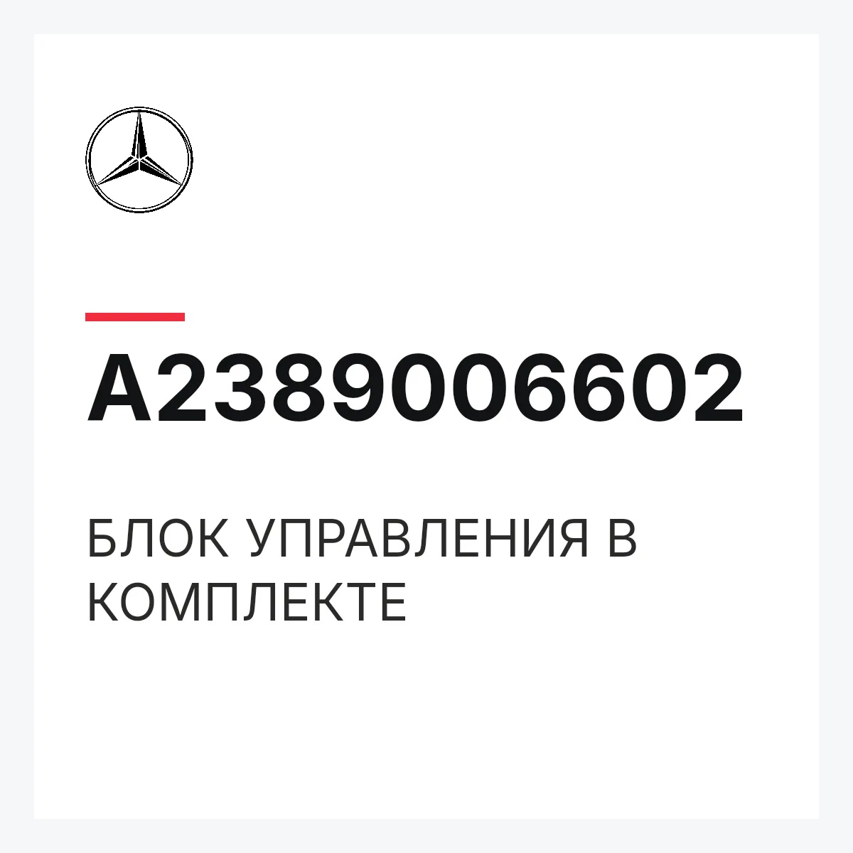 MERCEDES-BENZ A2389006602 — БЛОК УПРАВЛЕНИЯ В КОМПЛЕКТЕ