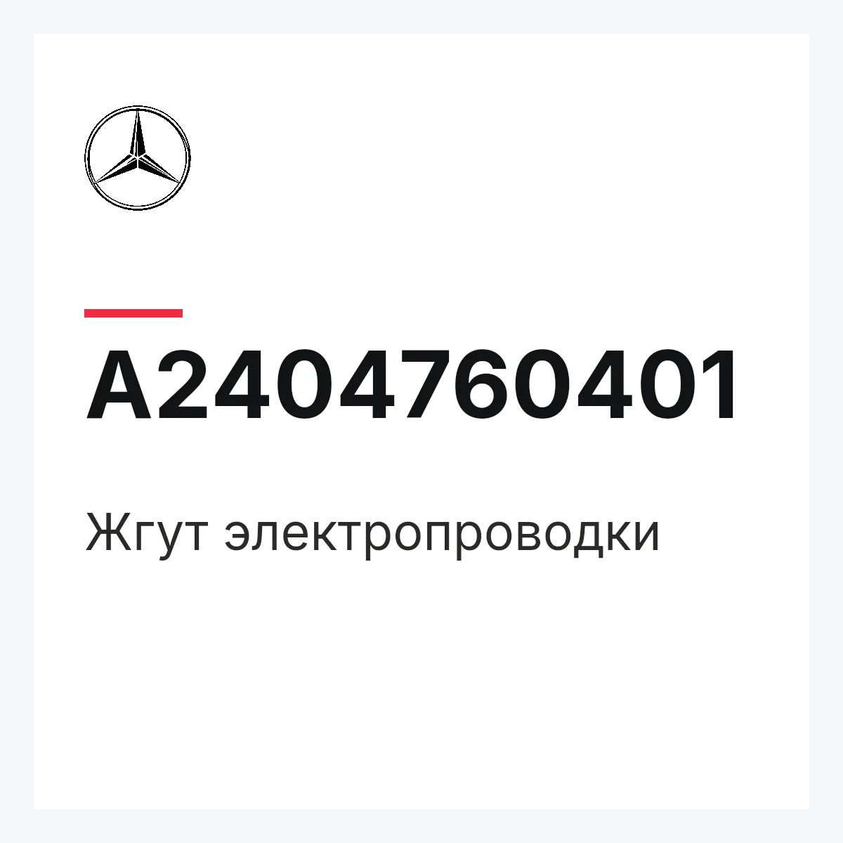 MERCEDES-BENZ A2404760401 — Жгут электропроводки