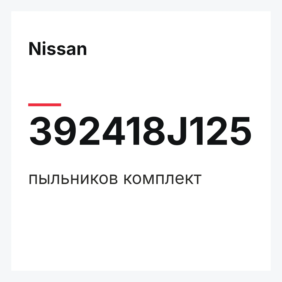 Nissan 392418J125 — пыльников комплект