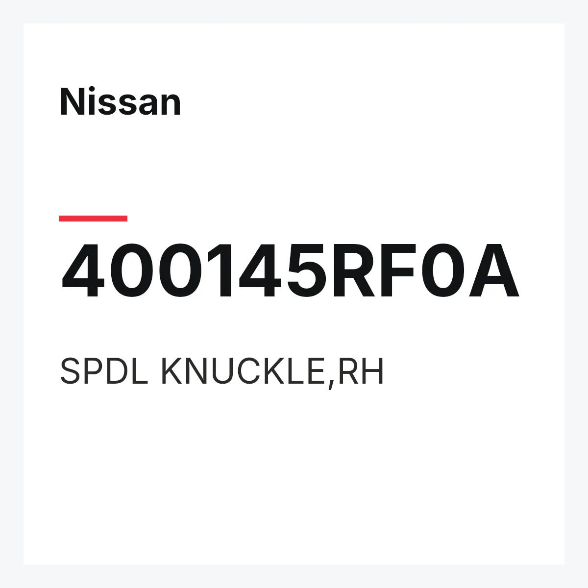 Nissan 400145RF0A — SPDL KNUCKLE,RH