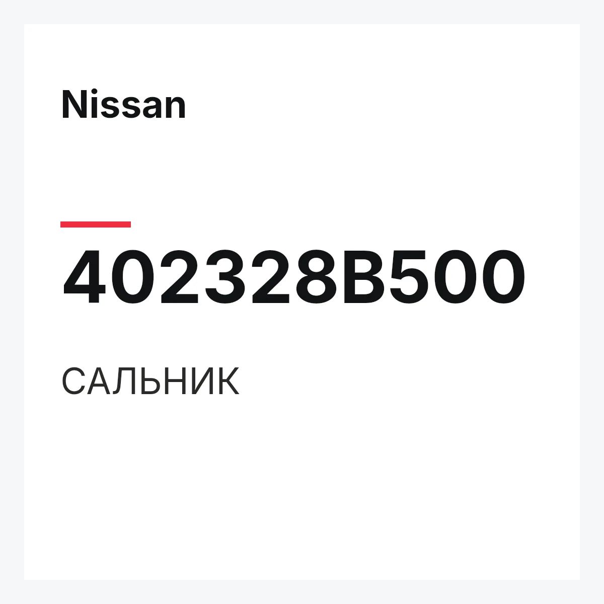 Nissan 402328B500 — САЛЬНИК