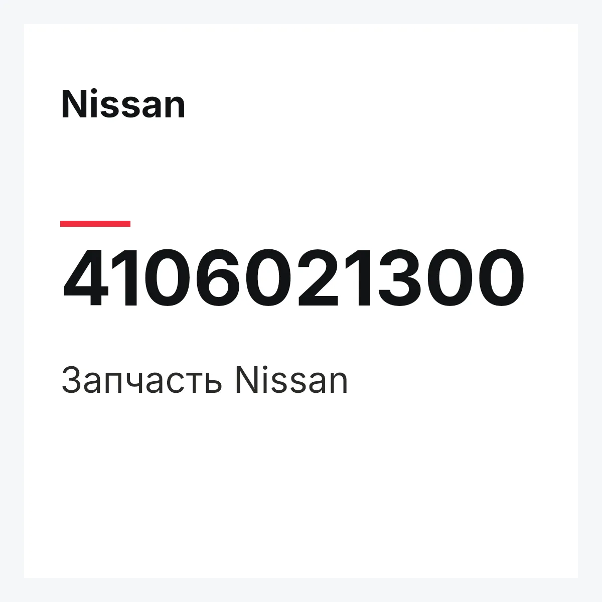 Nissan 4106021300 — Деталь
