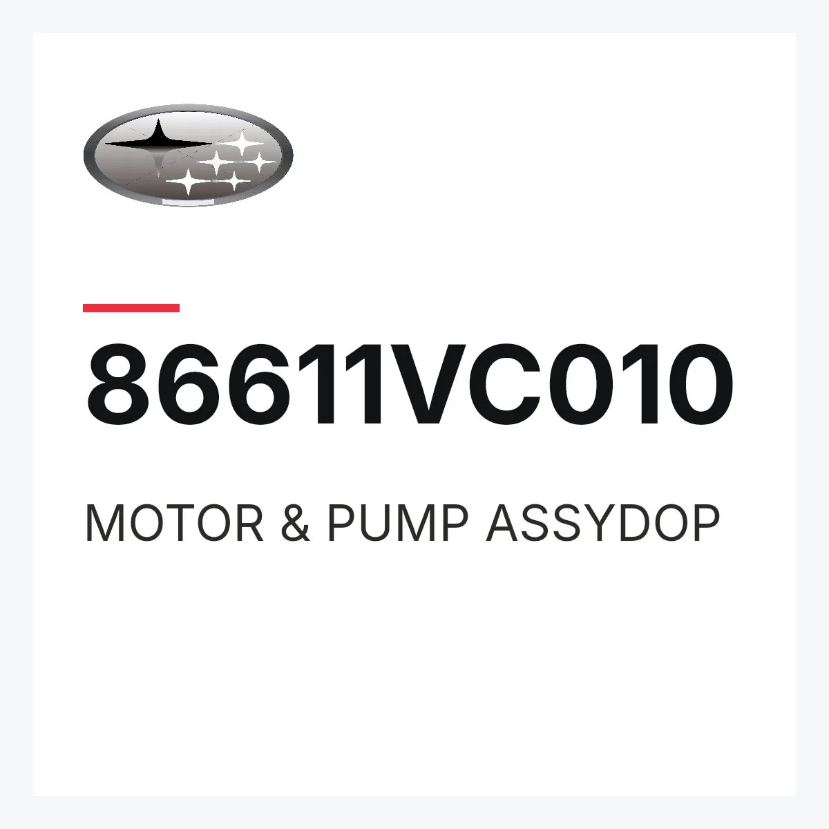 Subaru 86611VC010 — MOTOR & PUMP ASSYDOP