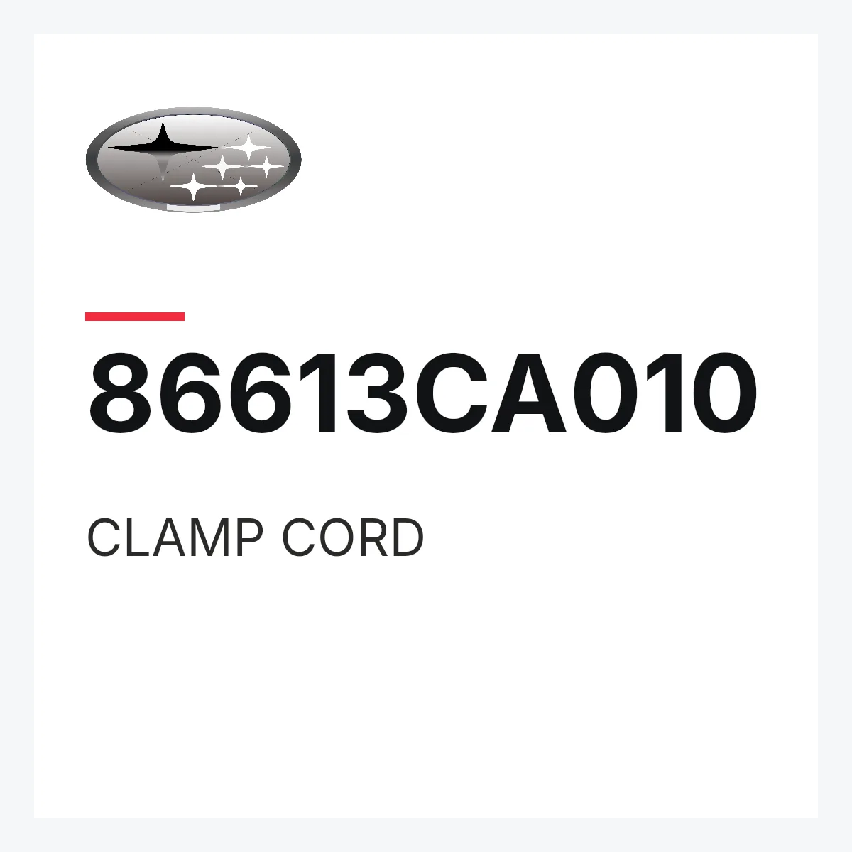 Subaru 86613CA010 — CLAMP CORD