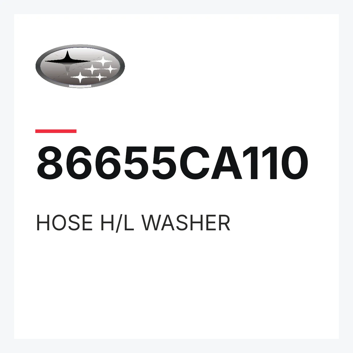 Subaru 86655CA110 — HOSE H/L WASHER