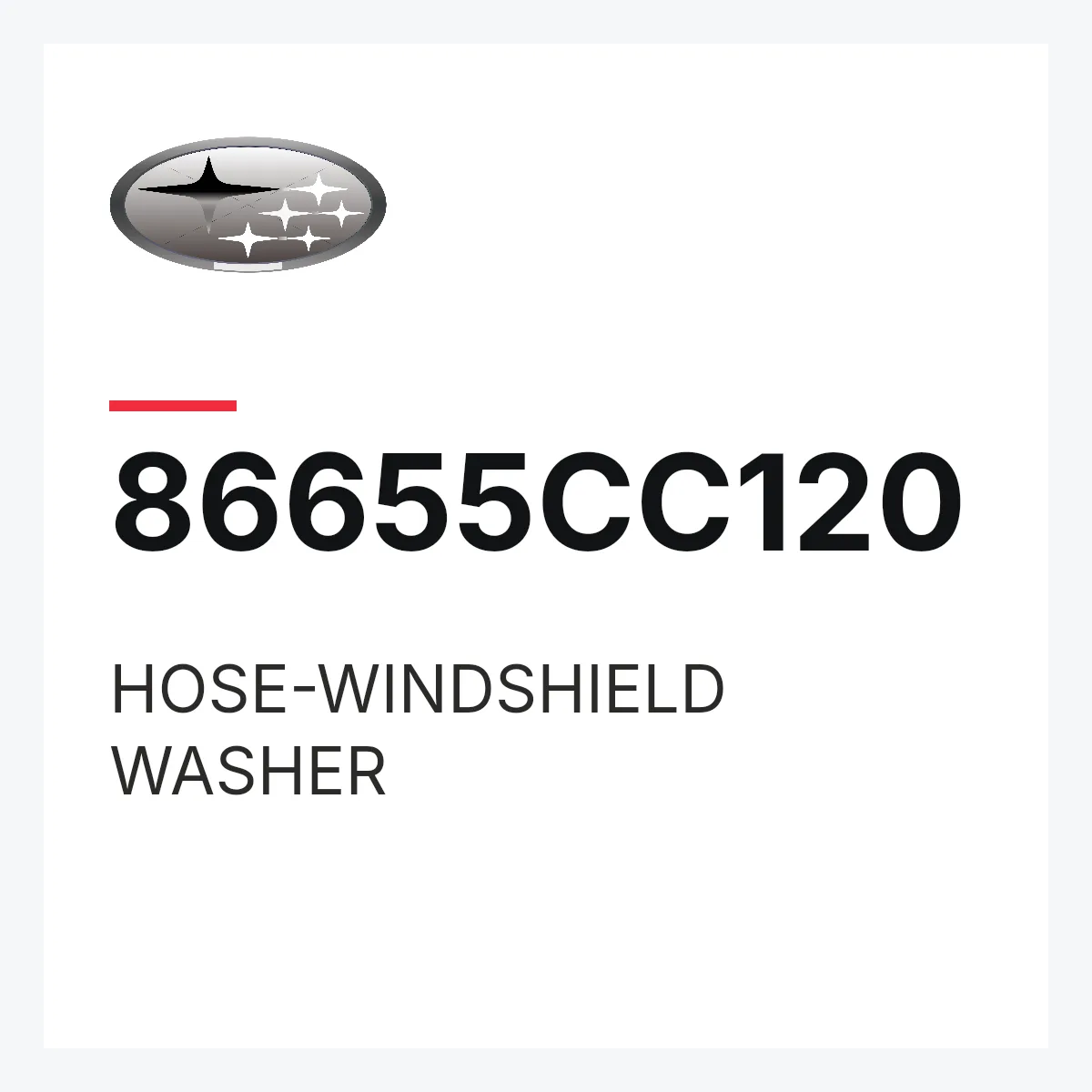 Subaru 86655CC120 — HOSE-WINDSHIELD WASHER