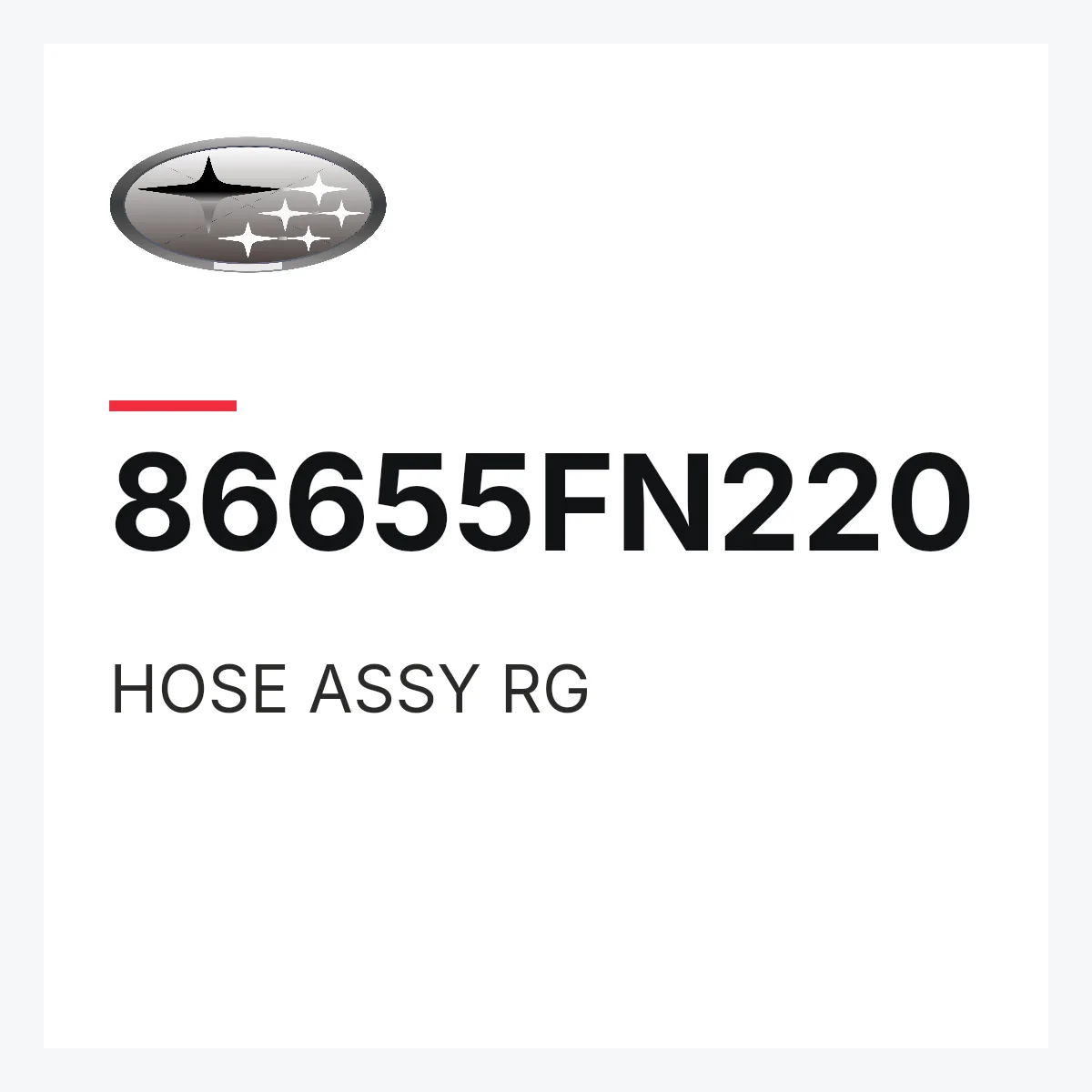 Subaru 86655FN220 — HOSE ASSY RG