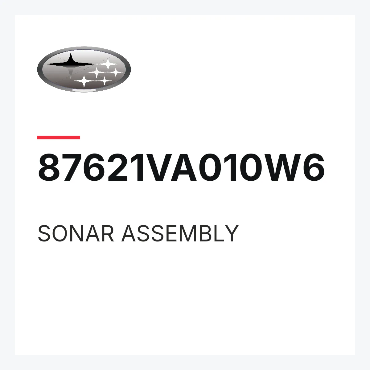 Subaru 87621VA010W6 — SONAR ASSEMBLY