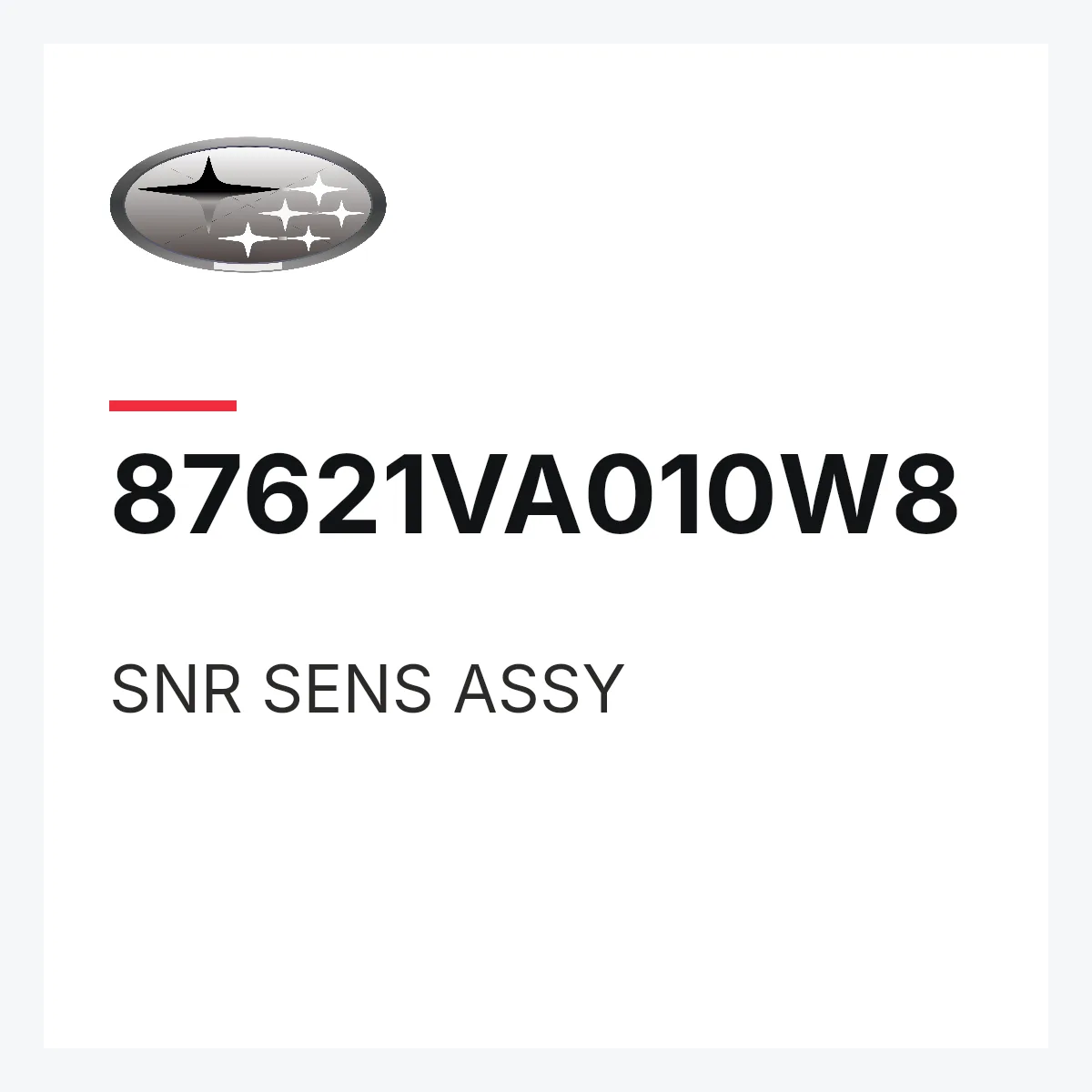 Subaru 87621VA010W8 — SNR SENS ASSY