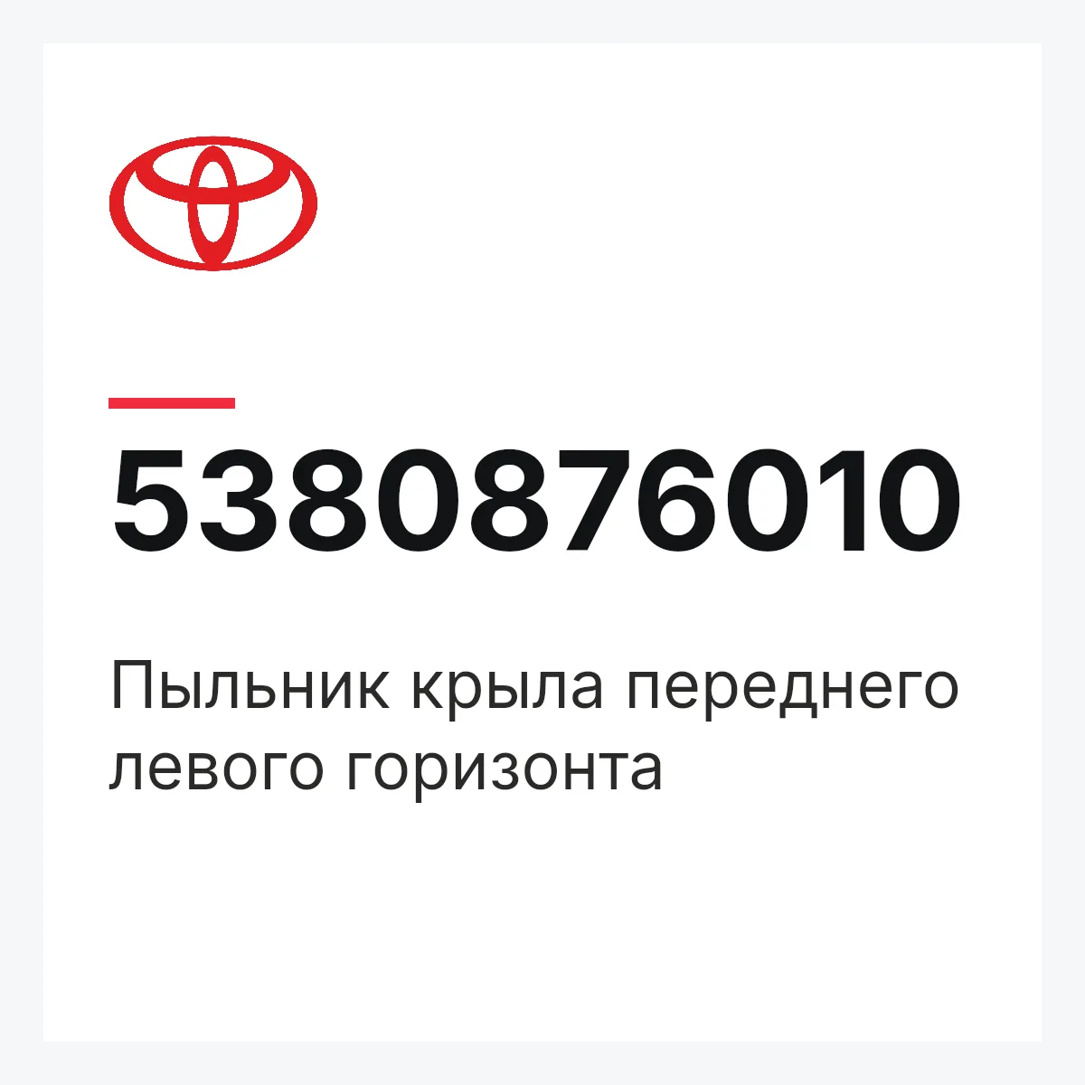 Toyota 5380876010 — Пыльник крыла переднего левого горизонта