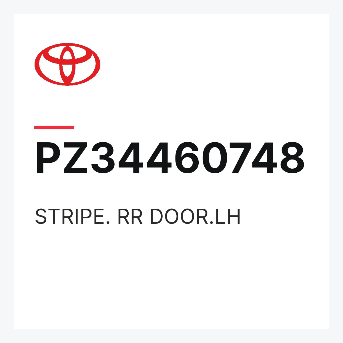 Toyota PZ34460748 — STRIPE. RR DOOR.LH