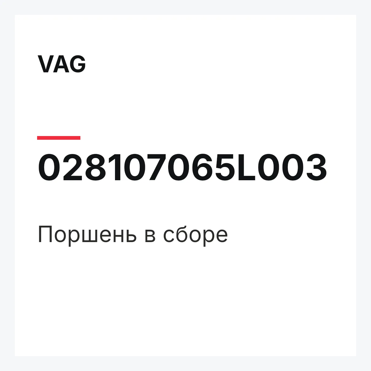 VAG 028107065L003 — Поршень в сборе