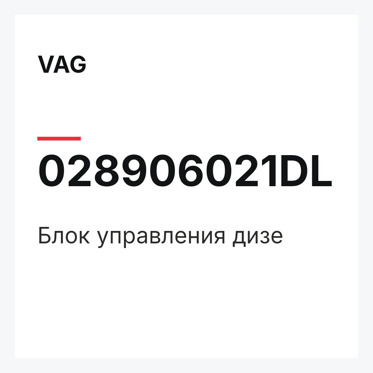 VAG 028906021DL — Блок управления дизе