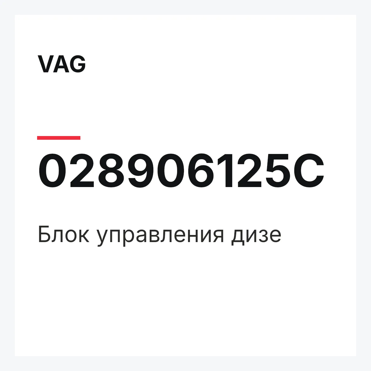 VAG 028906125C — Блок управления дизе