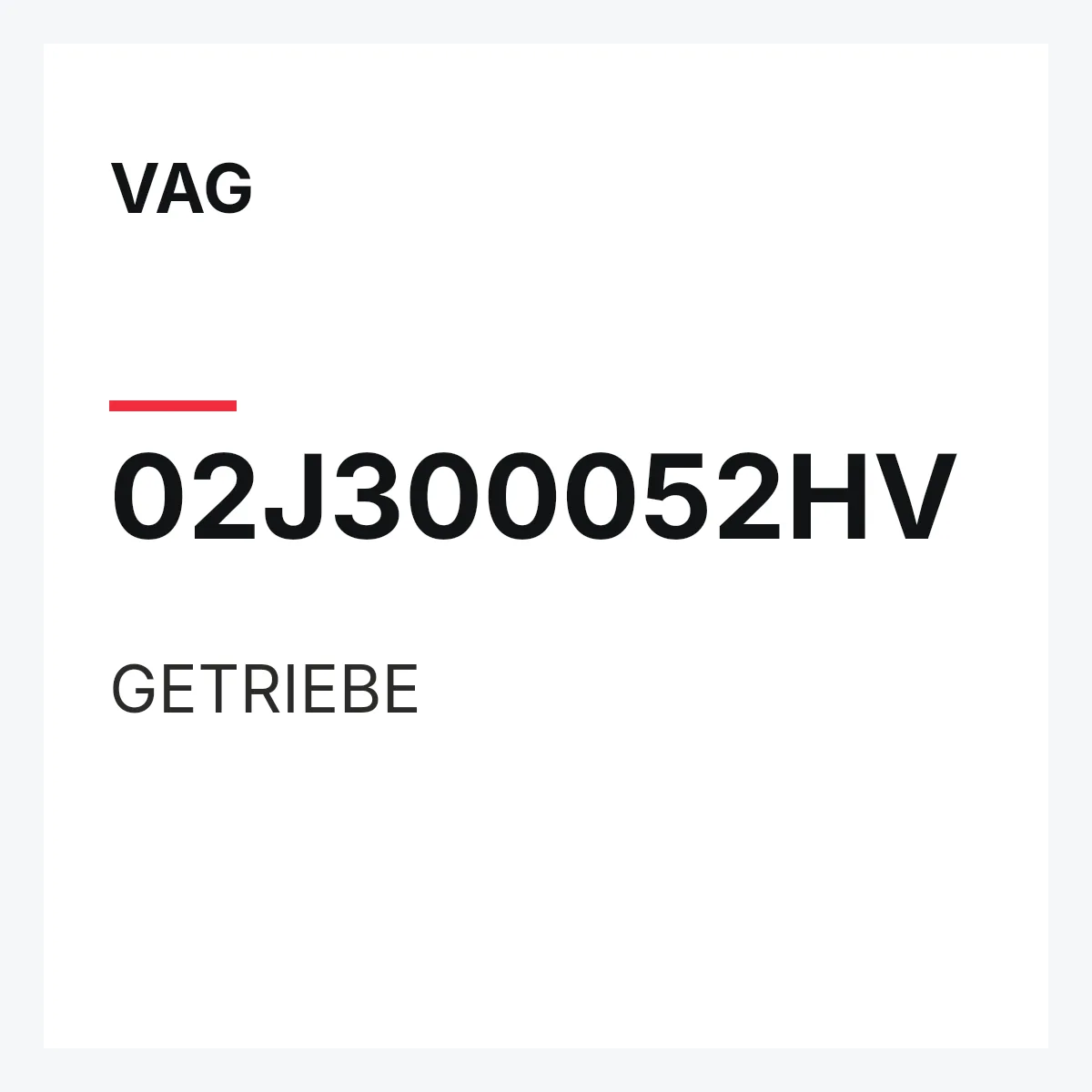 VAG 02J300052HV — GETRIEBE
