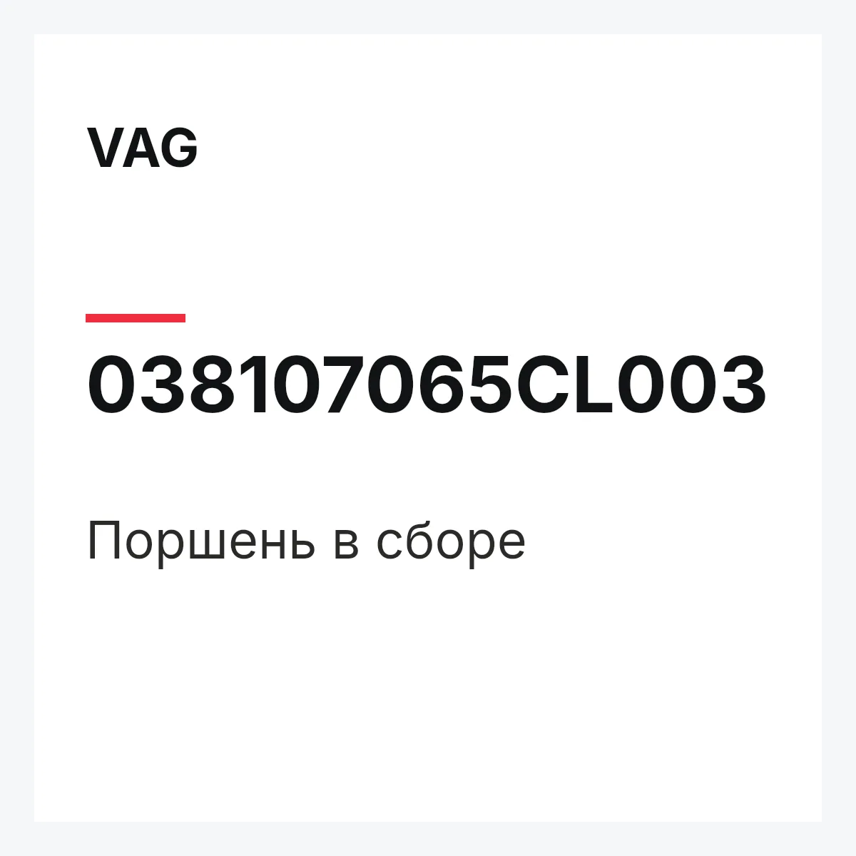 VAG 038107065CL003 — Поршень в сборе