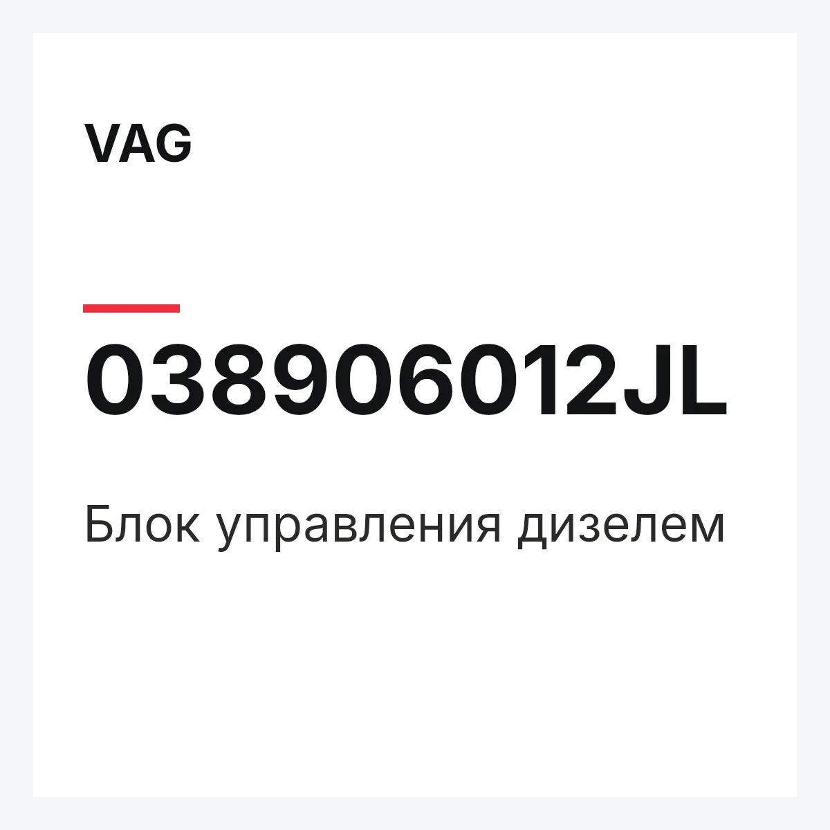 VAG 038906012JL — Блок управления дизелем