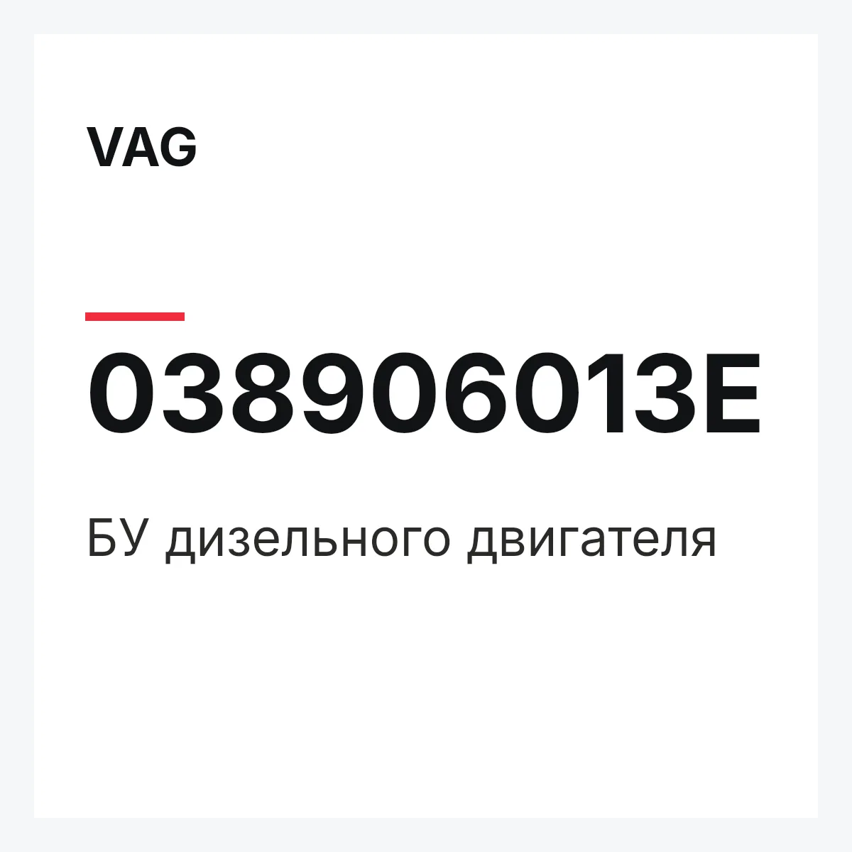 VAG 038906013E — БУ дизельного двигателя