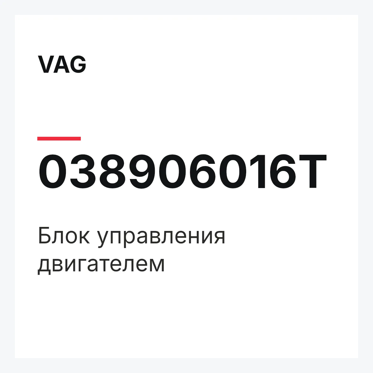 VAG 038906016T — Блок управления двигателем